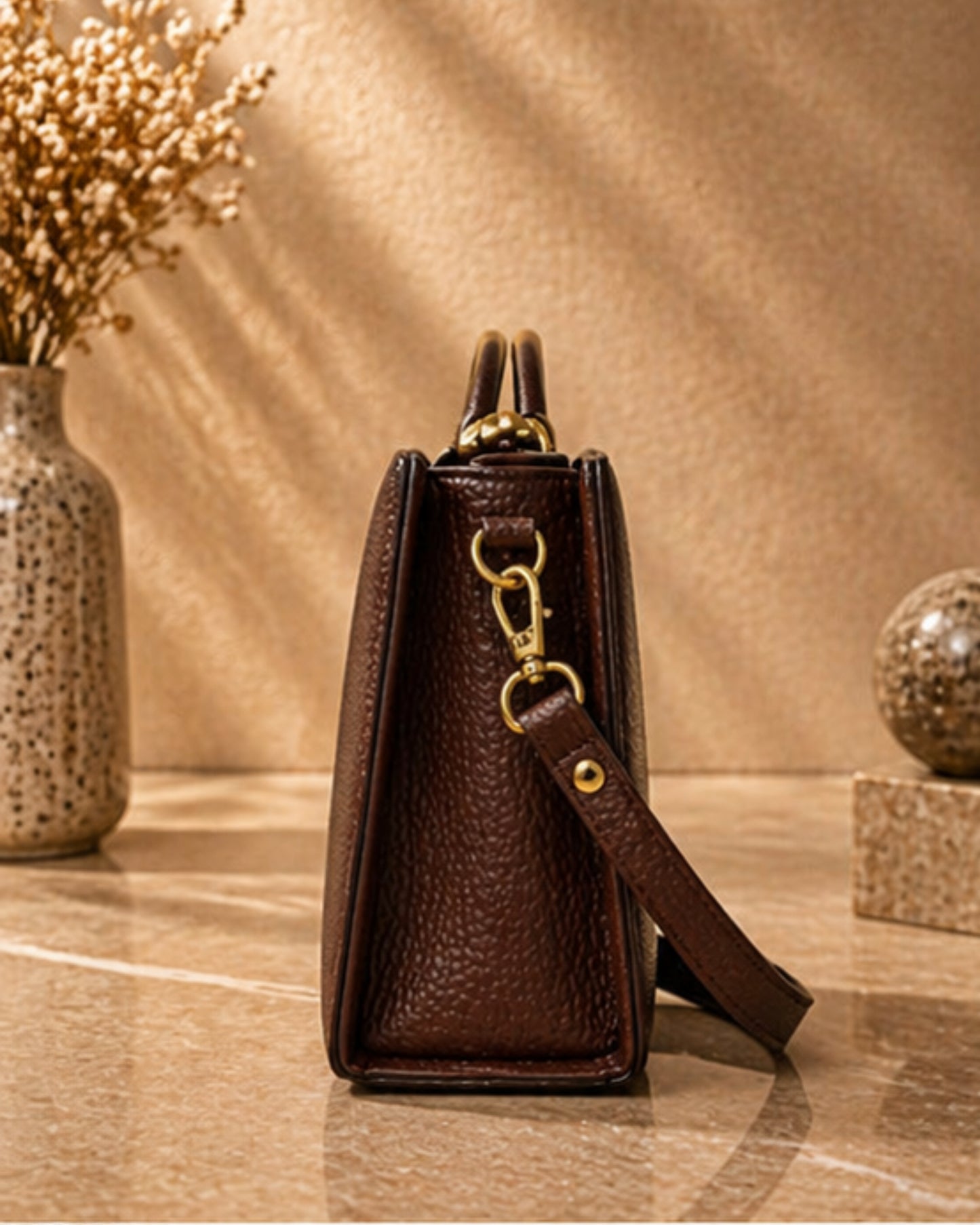Swag Wali Saheli Royal Luxe Structured Handbag (Dark Chocolate Brown)
