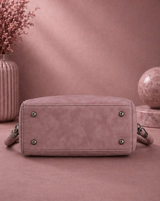 Swag Wali Saheli Chic Marble Scrunch Handle Handbag (Dusty Rose Pink)