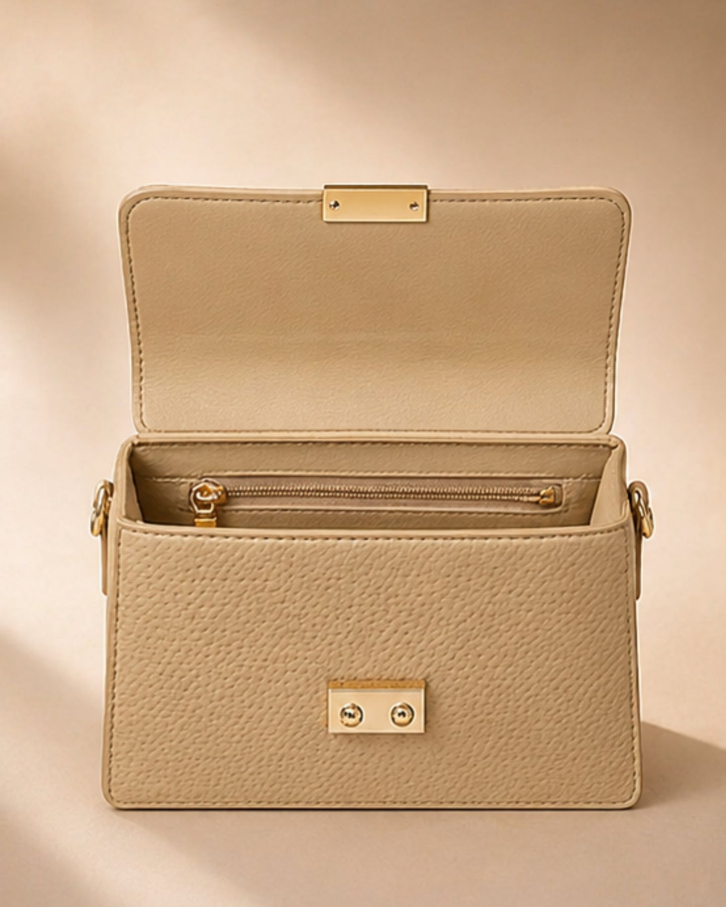 Swag Wali Saheli Textured Mini Top Handle Bag (Beige Nude)