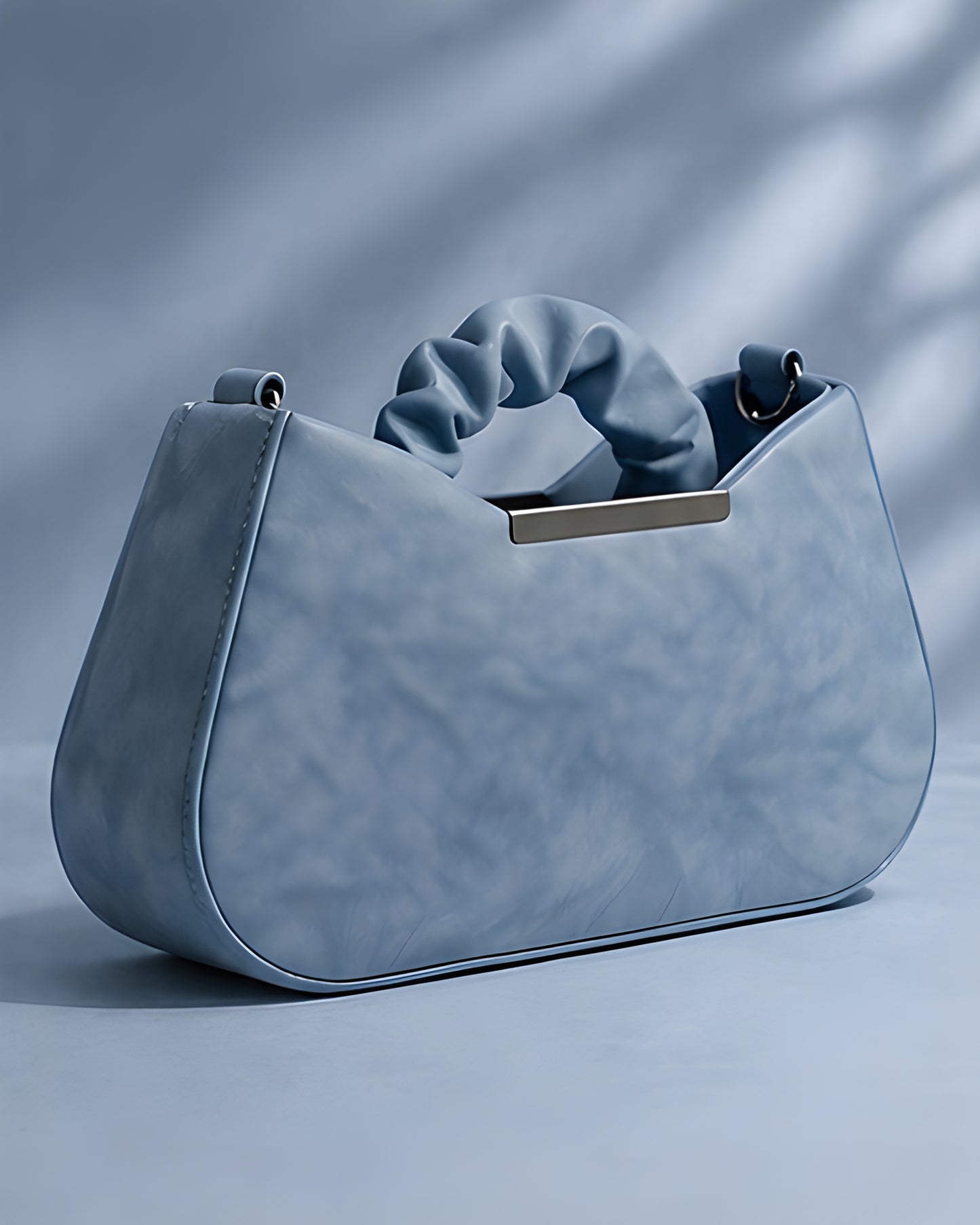 Swag Wali Saheli Elegant Ruched Handle Shoulder Bag (Sky Blue)