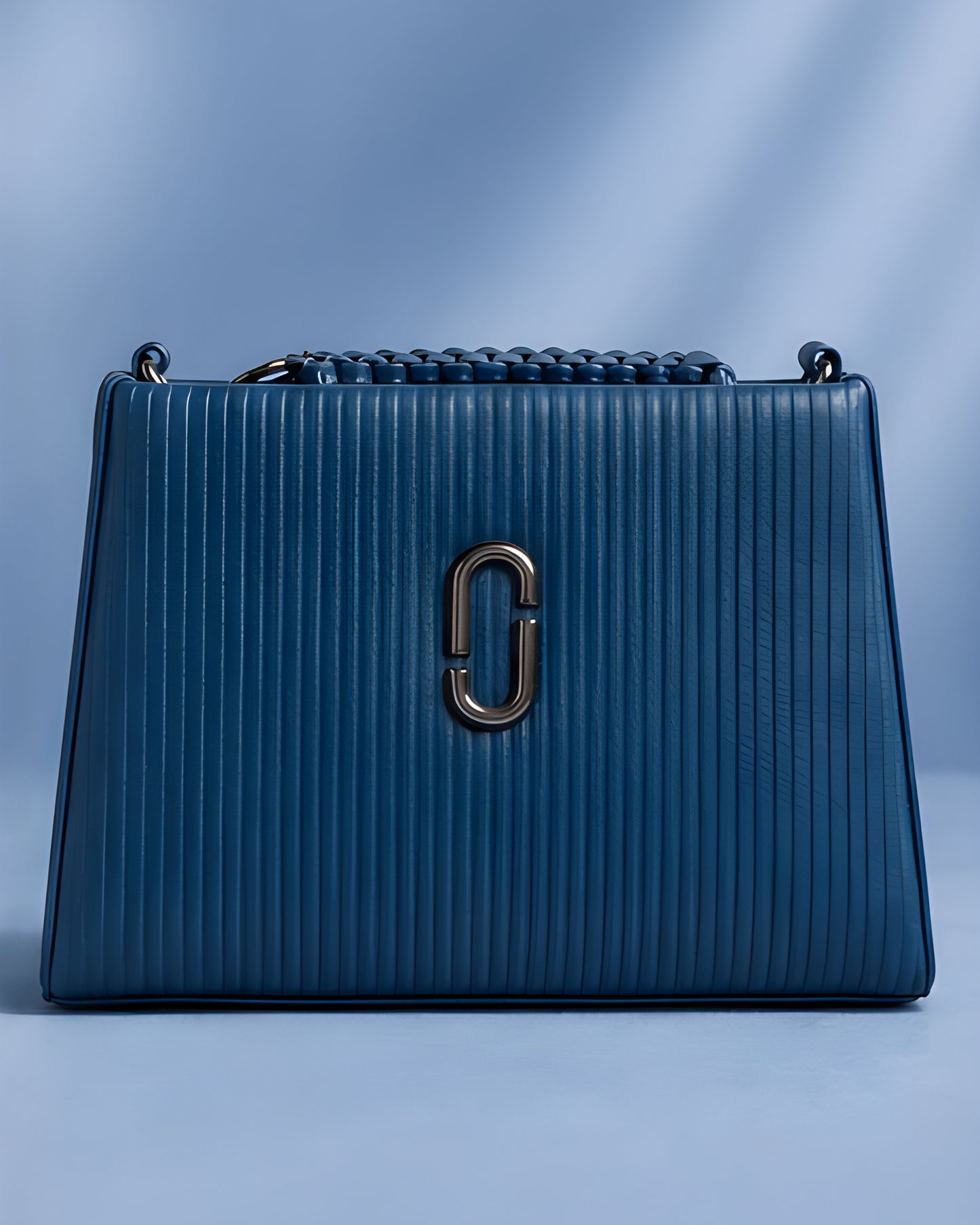 Swag Wali Saheli Textured Chain Strap Crossbody Bag (Deep Blue)