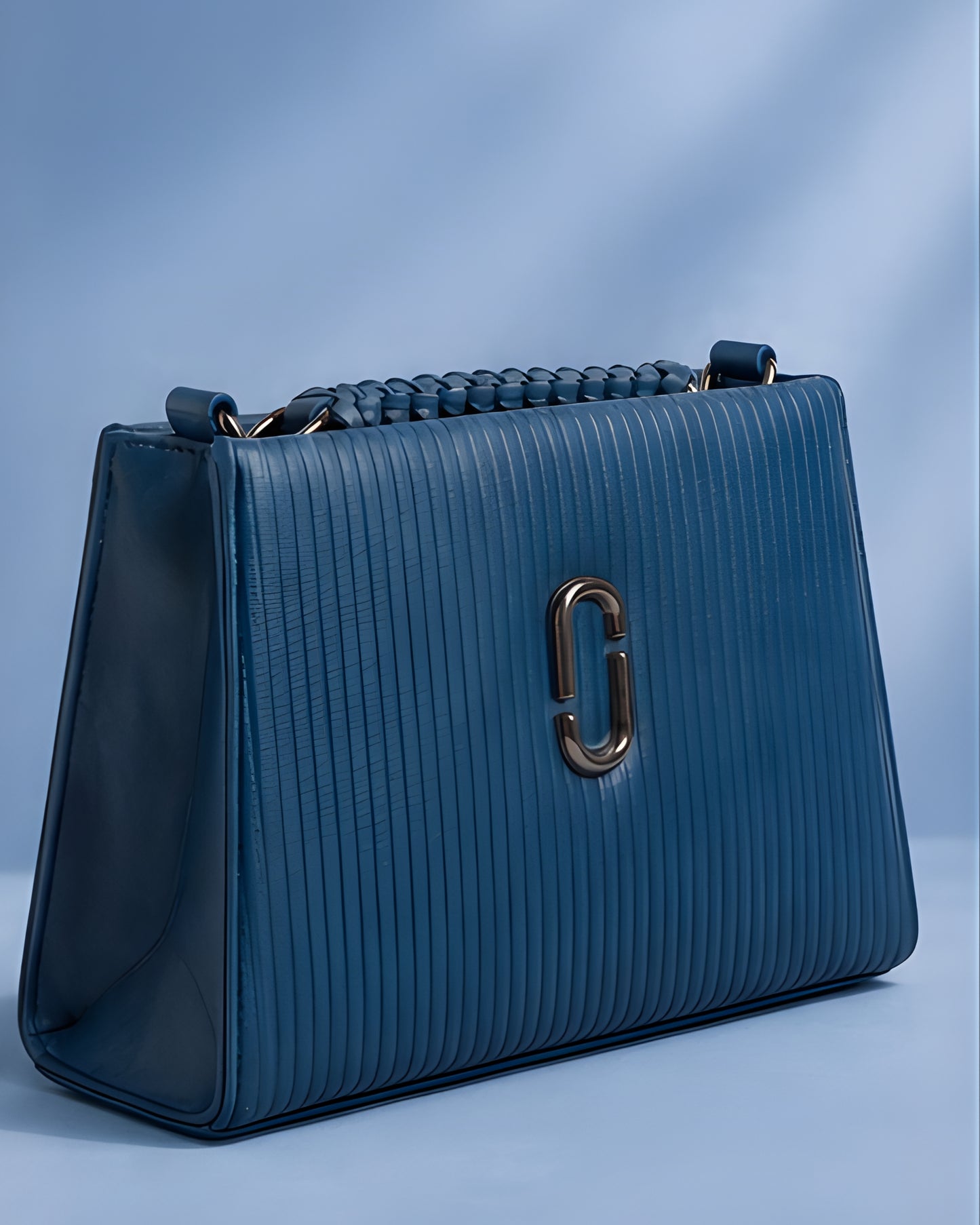 Swag Wali Saheli Textured Chain Strap Crossbody Bag (Deep Blue)