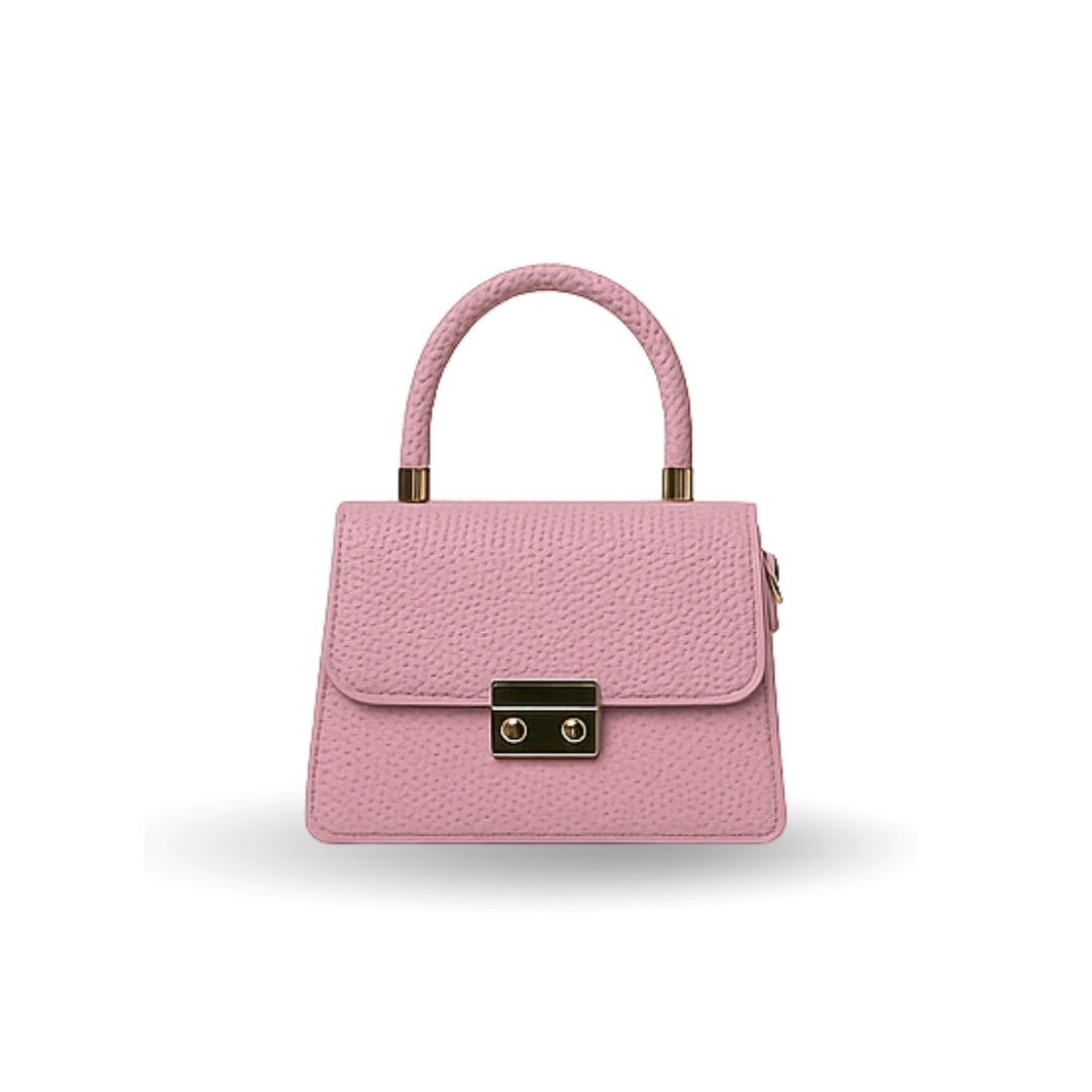 Borcelle Blush Mini Textured Top-Handle Bag