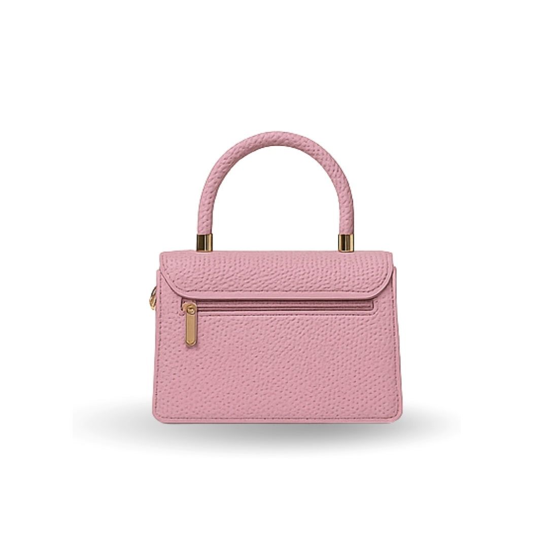 Borcelle Blush Mini Textured Top-Handle Bag