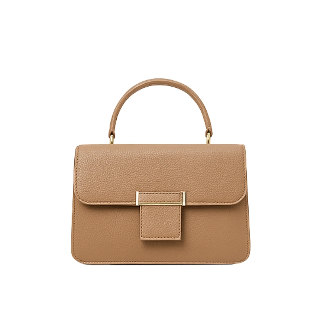 Borcelle Caramel Classic Buckle Top-Handle Bag
