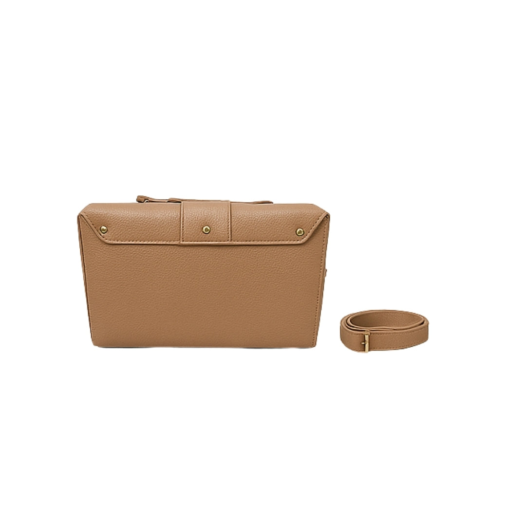 Borcelle Caramel Classic Buckle Top-Handle Bag