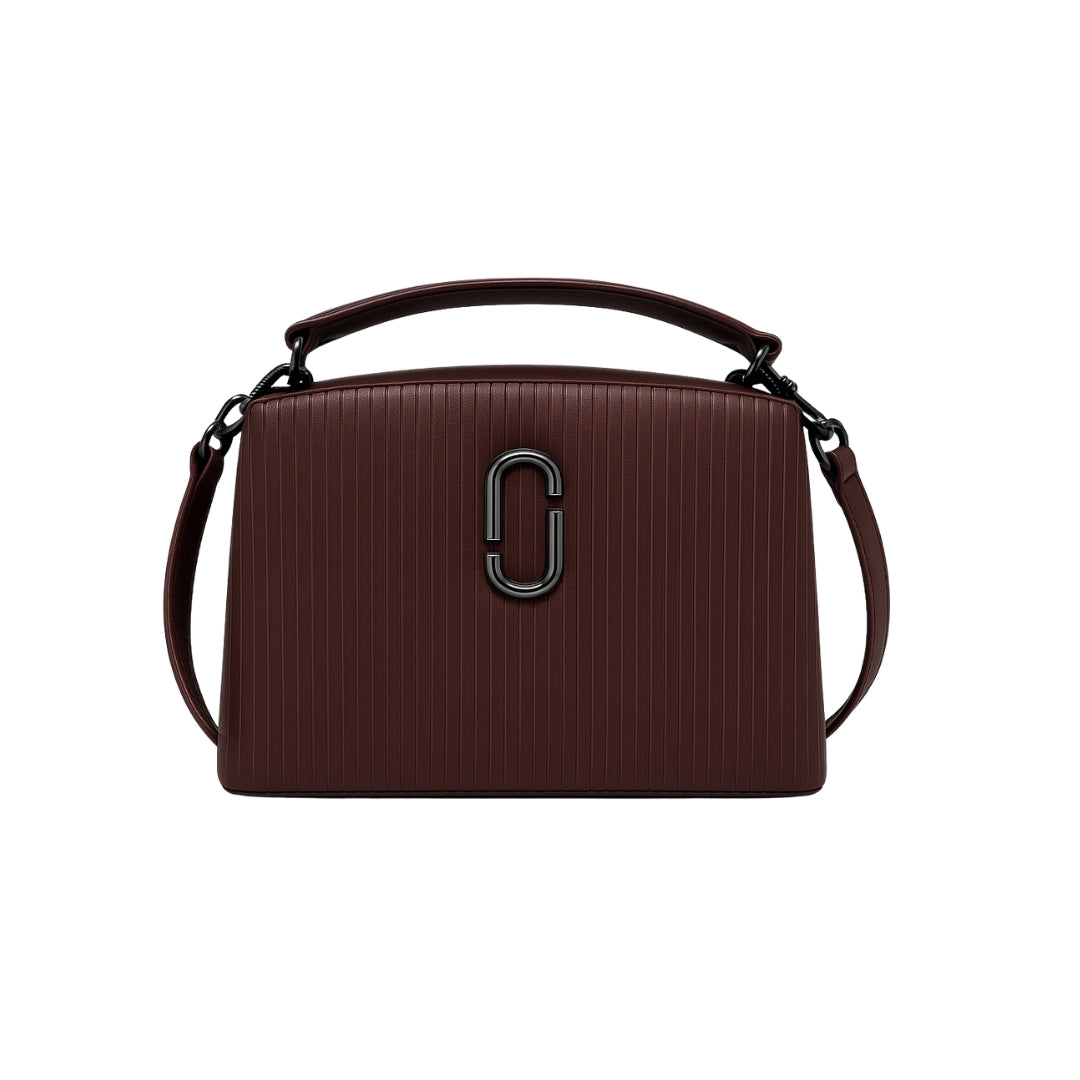 Borcelle Maroon Textured Woven Handle Sling Bag