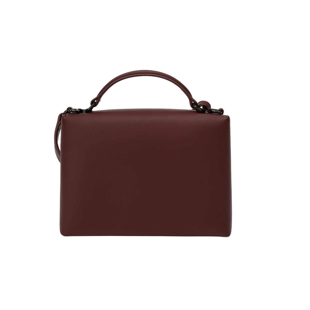 Borcelle Maroon Textured Woven Handle Sling Bag