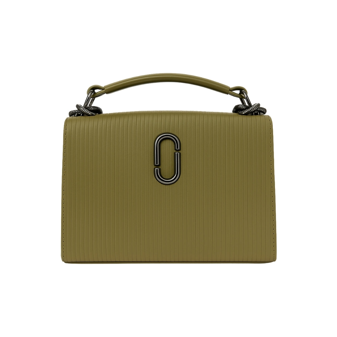 Borcelle Olive Textured Chic Top-Handle Sling Bag