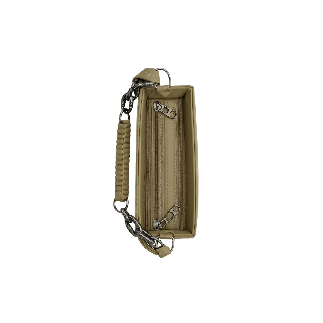 Borcelle Olive Textured Chic Top-Handle Sling Bag