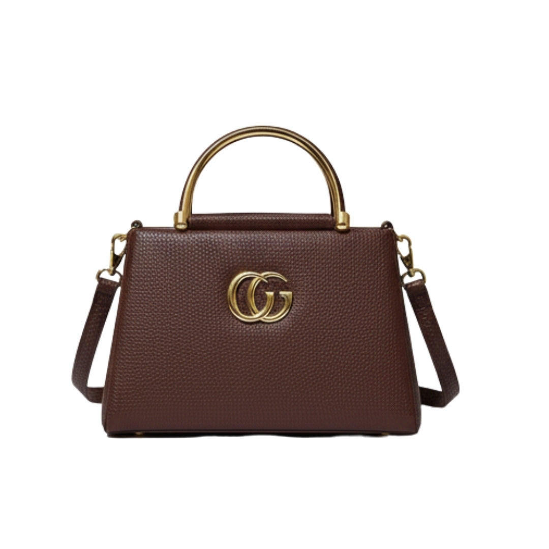 Borcelle Mocha GG Signature Structured Hand Tote