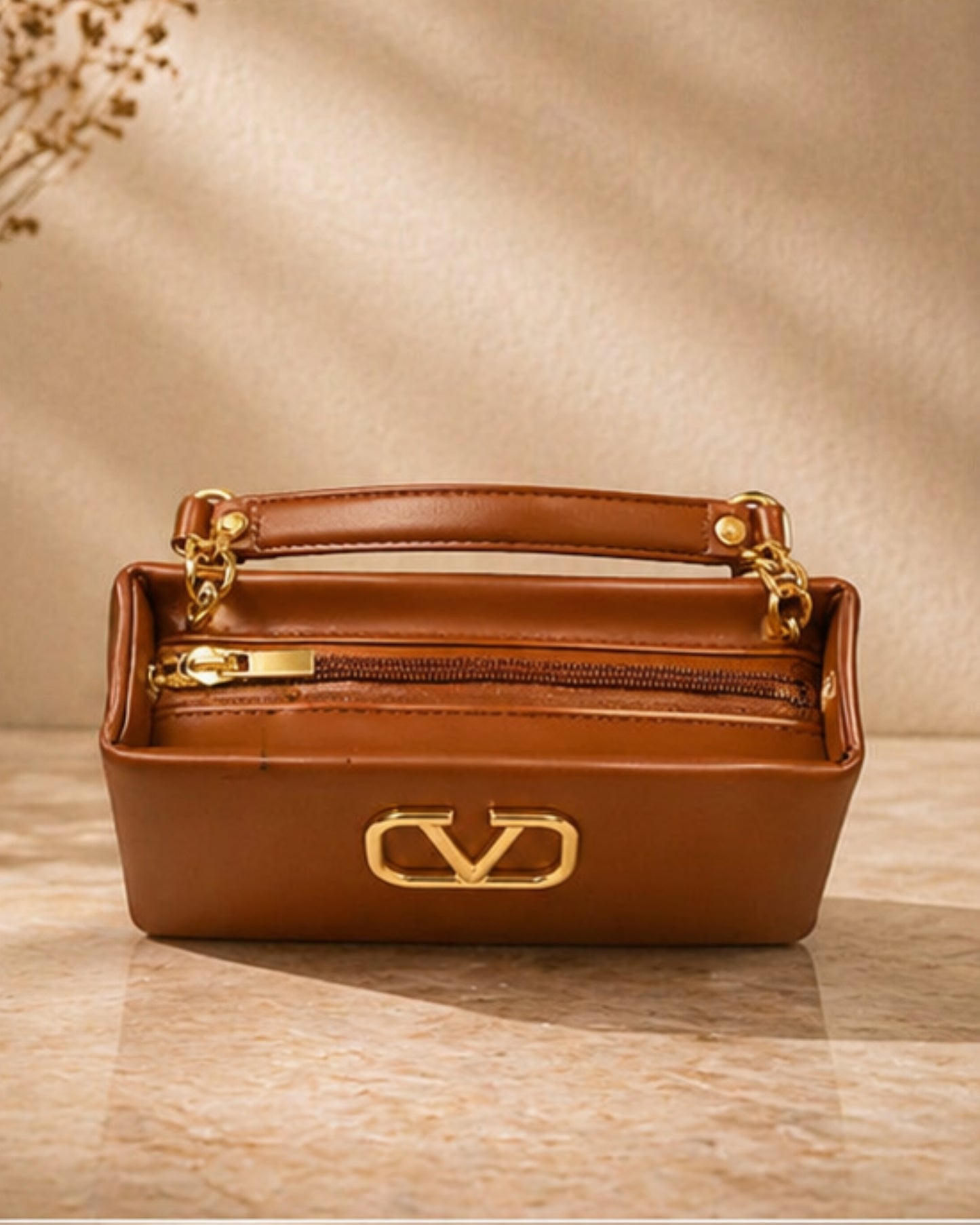 Swag Wali Saheli Signature Luxe Box Handbag (Tan Brown)