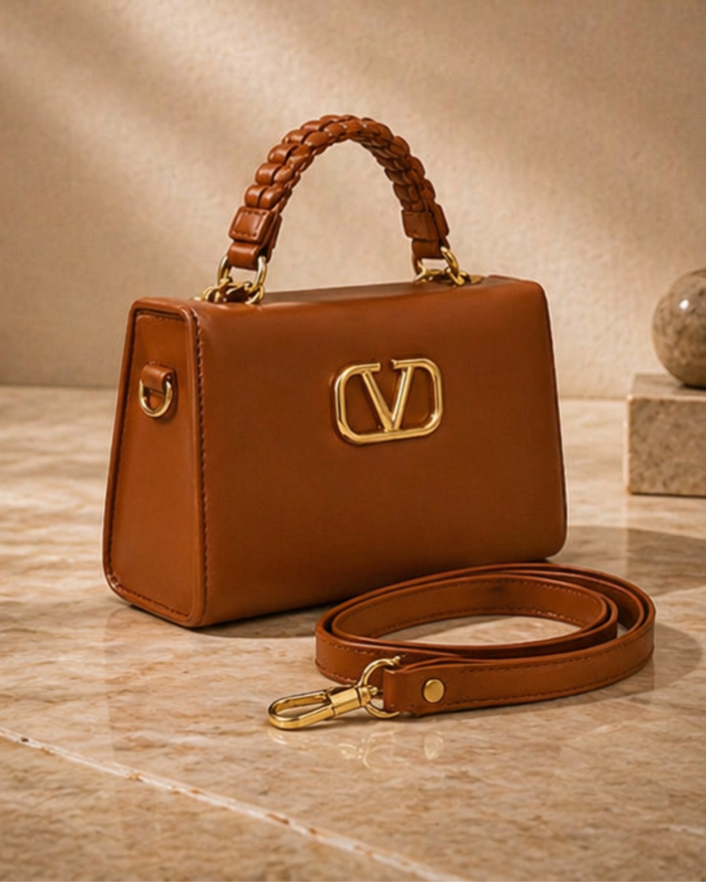 Swag Wali Saheli Signature Luxe Box Handbag (Tan Brown)