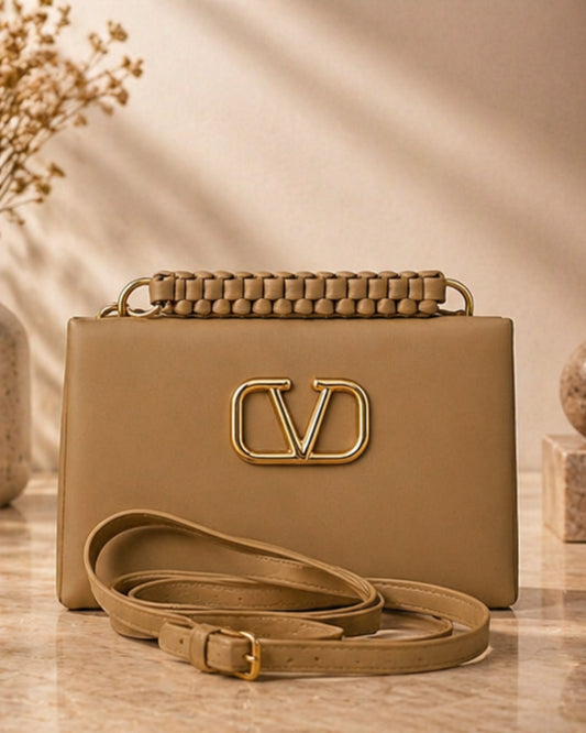 Swag Wali Saheli Signature Luxe Box Sling Handbag (Golden Tan)