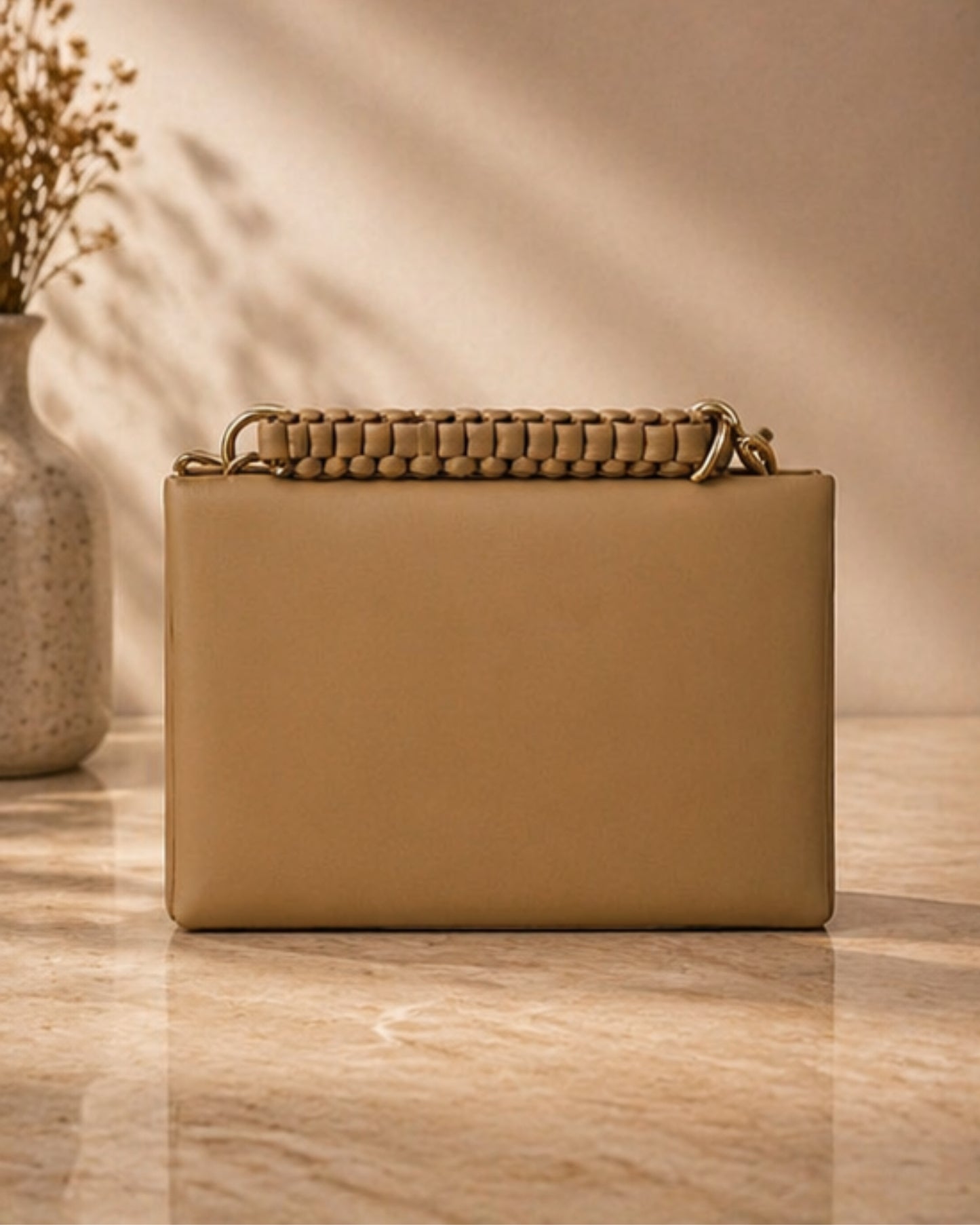 Swag Wali Saheli Signature Luxe Box Sling Handbag (Golden Tan)