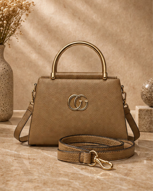 Swag Wali Saheli Royal Luxe Structured Handbag (Golden Brown)