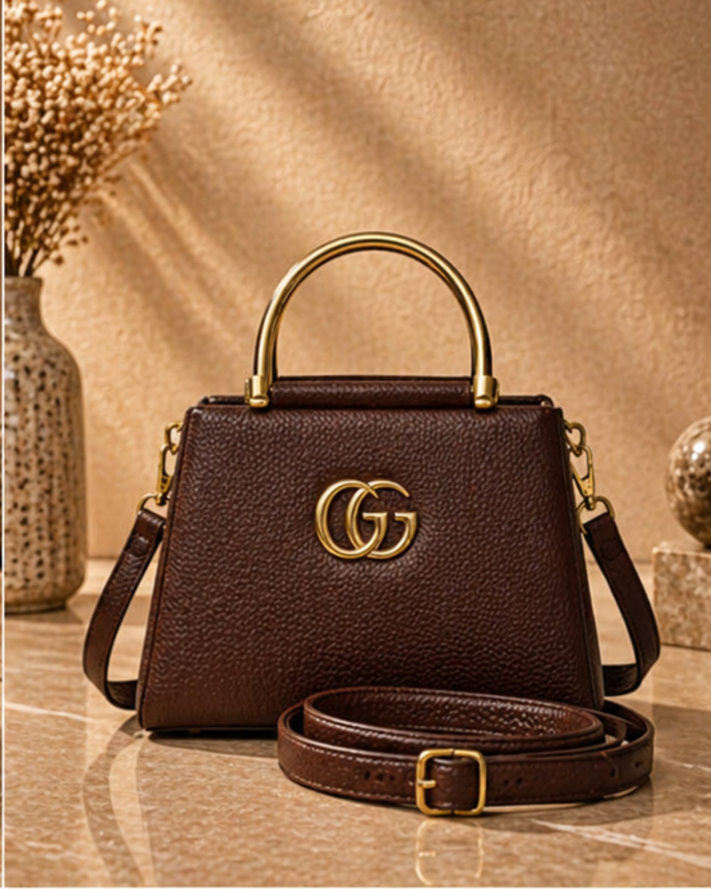 Swag Wali Saheli Royal Luxe Structured Handbag (Dark Chocolate Brown)