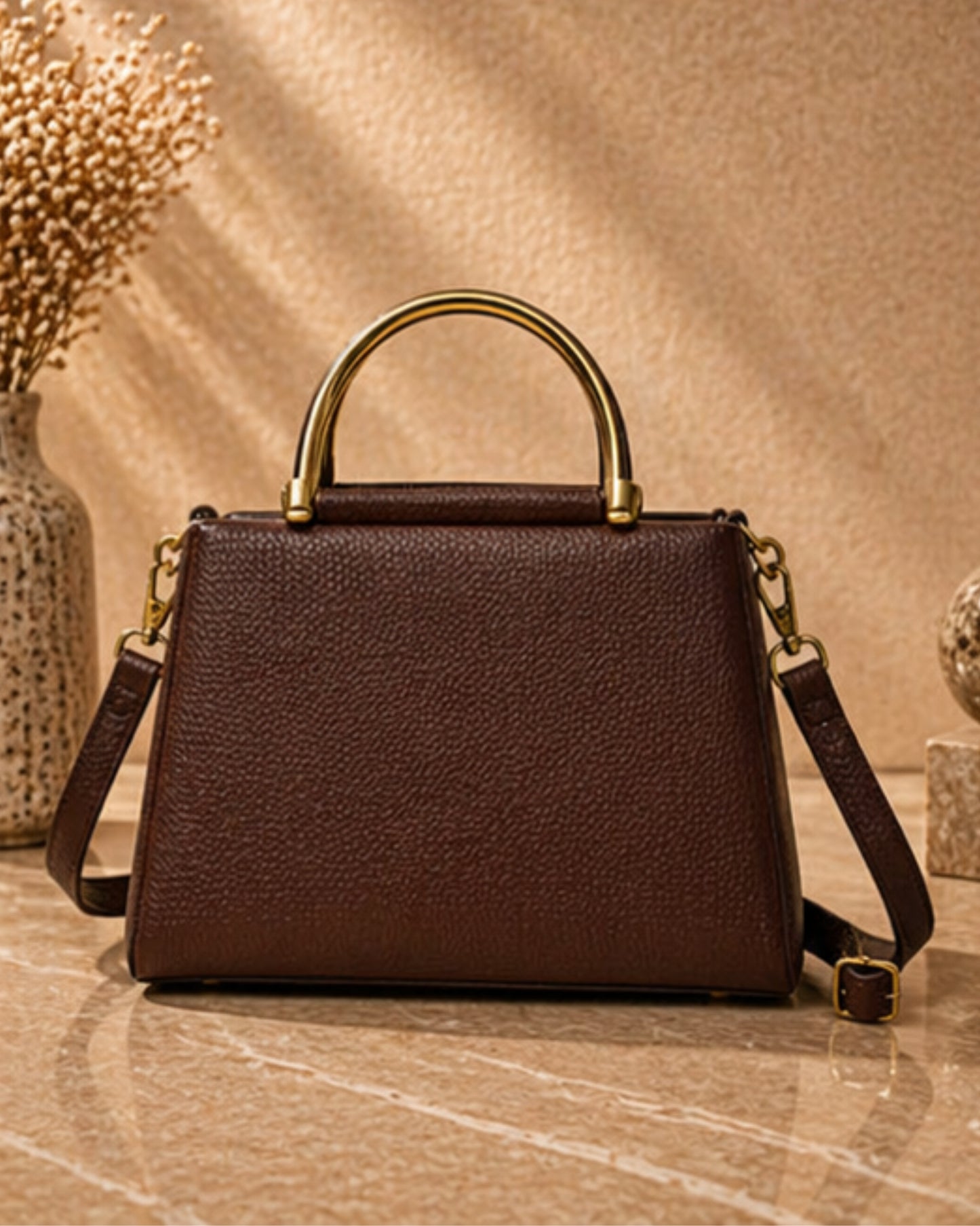 Swag Wali Saheli Royal Luxe Structured Handbag (Dark Chocolate Brown)