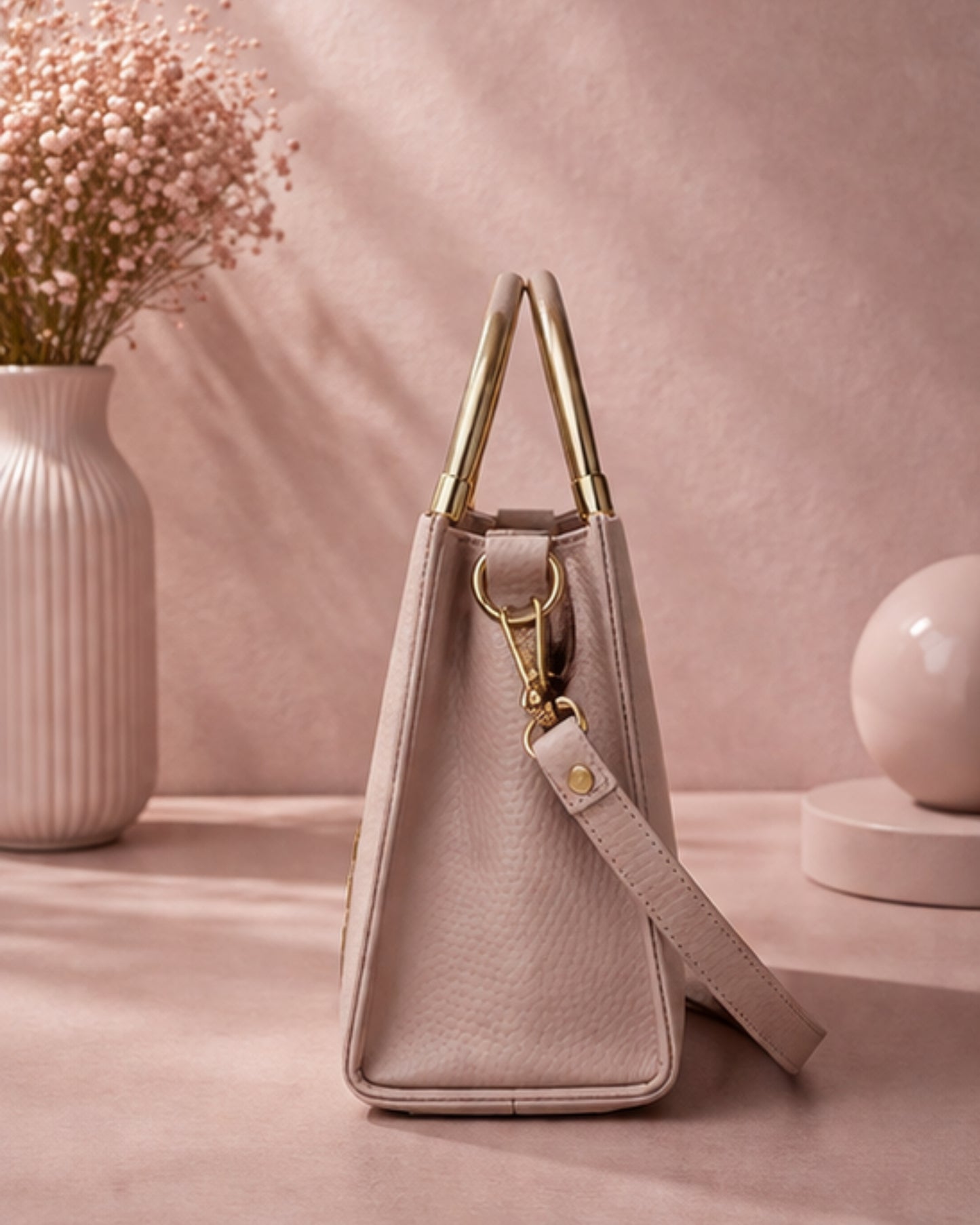 Swag Wali Saheli Royal Luxe Structured Handbag (Blush Pink)