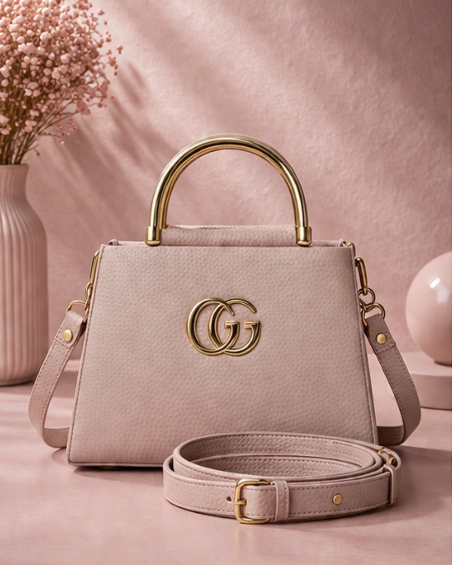 Swag Wali Saheli Royal Luxe Structured Handbag (Blush Pink)