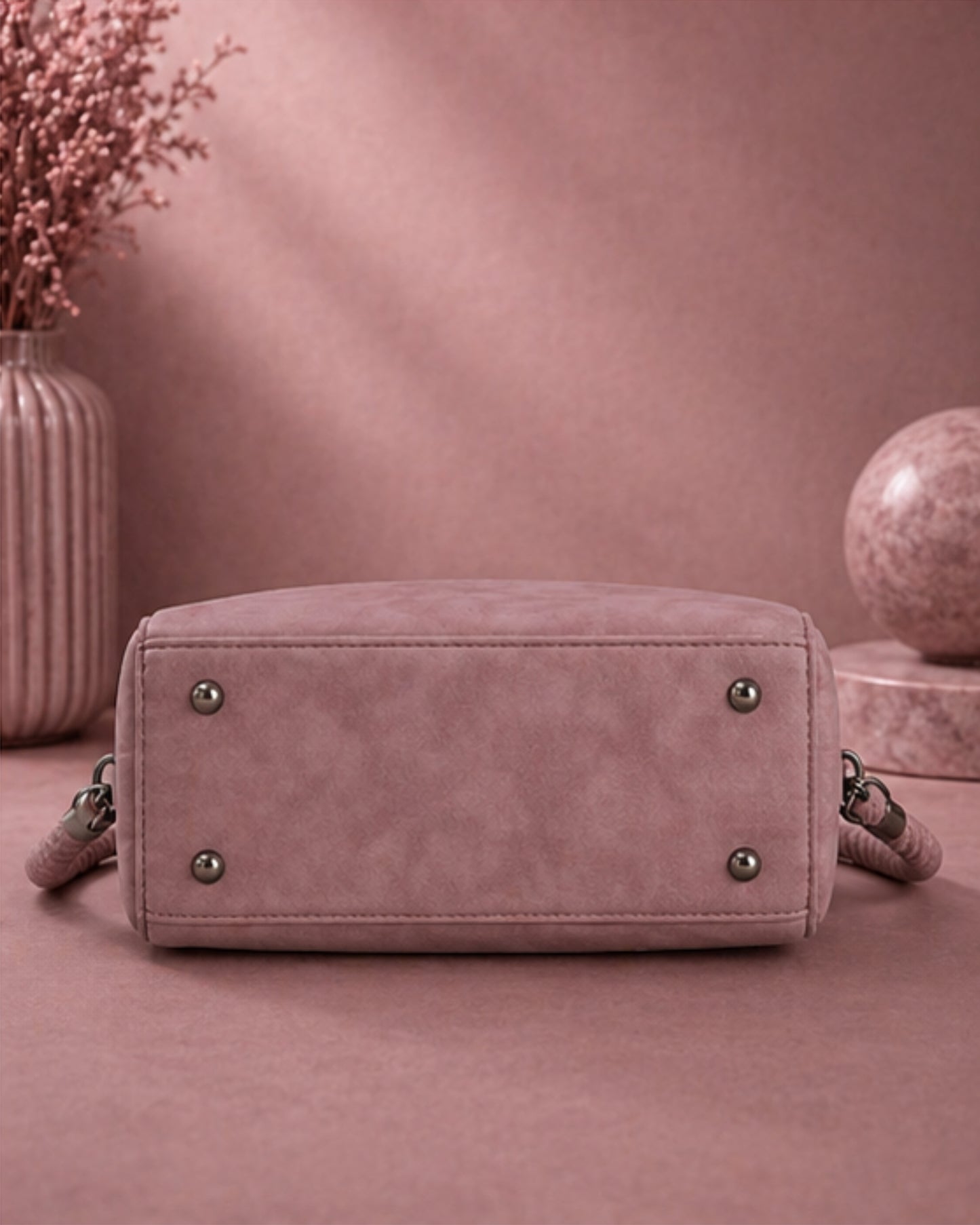 Swag Wali Saheli Chic Marble Scrunch Handle Handbag (Dusty Rose Pink)