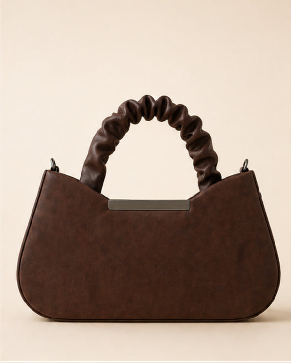 Swag Wali Saheli Luxe Marble Scrunch Handbag (Chocolate Brown Edition)