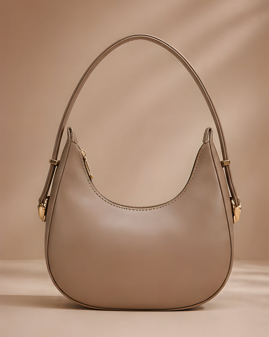 Swag Wali Saheli Minimal Curved Shoulder Bag (Beige Nude)