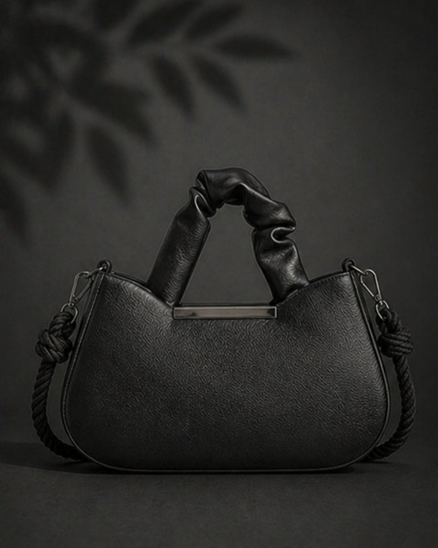 Swag Wali Saheli Luxe Ruched Handle Shoulder Bag (Classic Black)