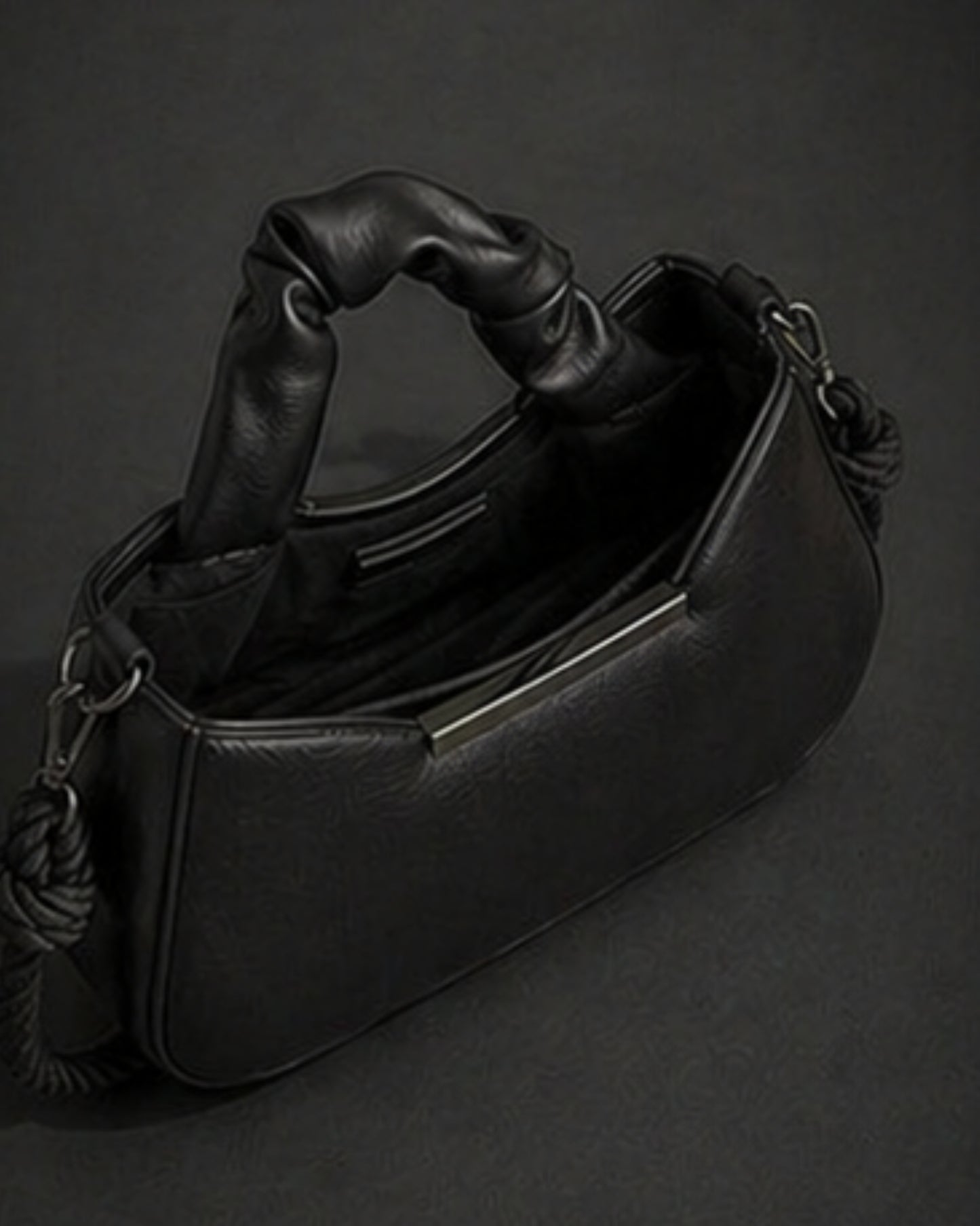 Swag Wali Saheli Luxe Ruched Handle Shoulder Bag (Classic Black)