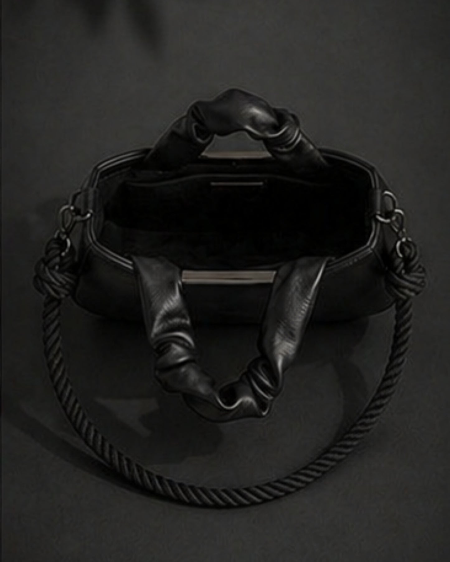 Swag Wali Saheli Luxe Ruched Handle Shoulder Bag (Classic Black)