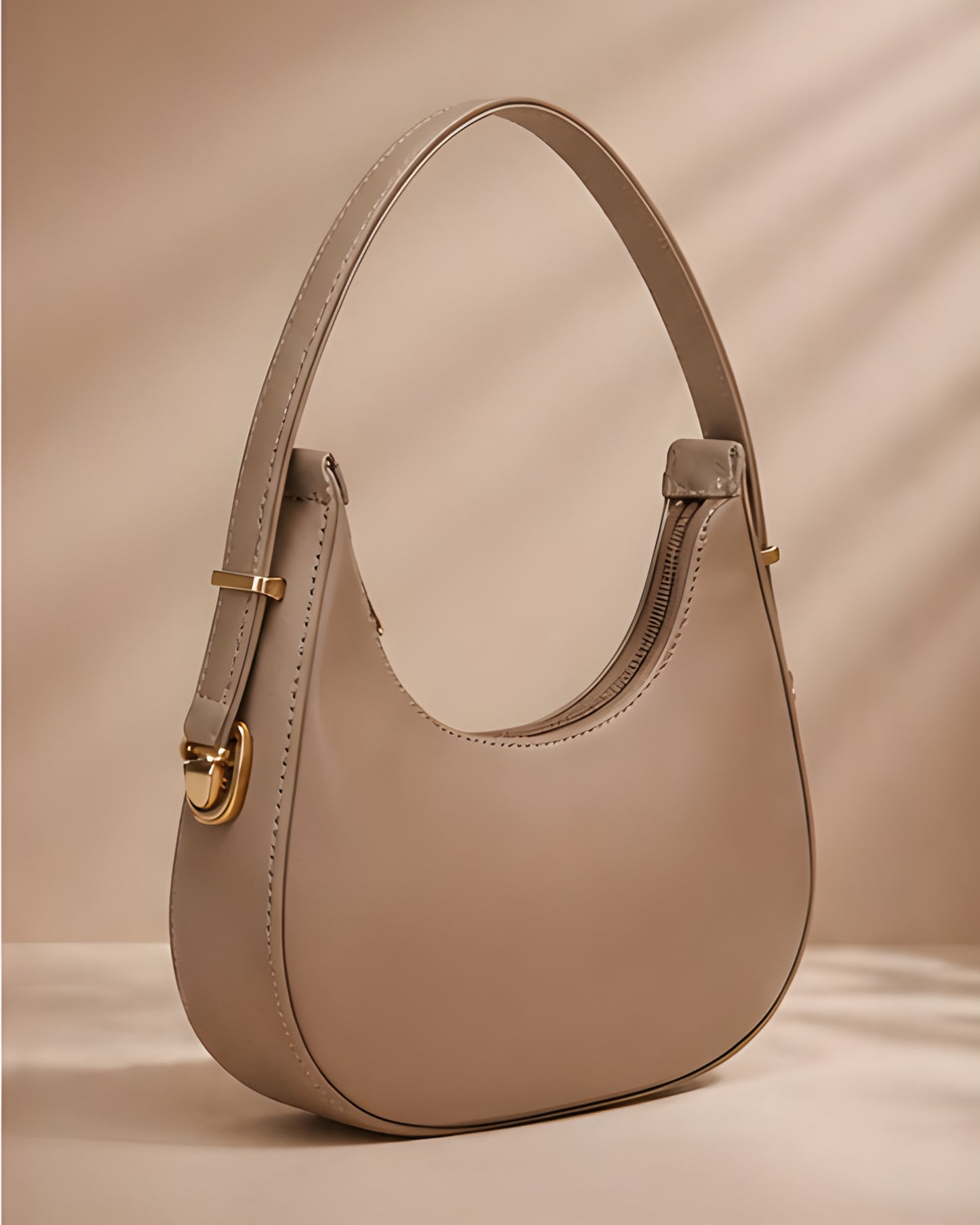 Swag Wali Saheli Minimal Curved Shoulder Bag (Beige Nude)