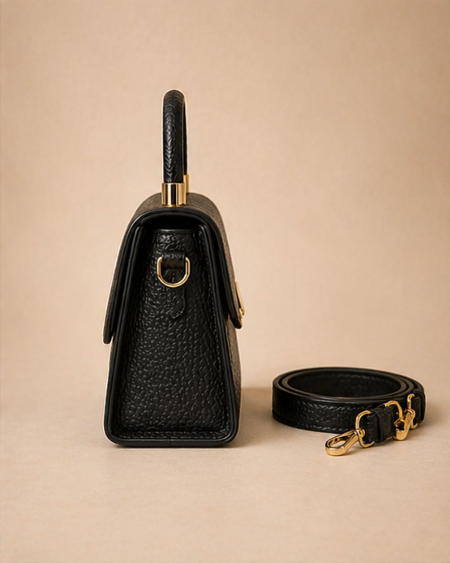 Swag Wali Saheli Textured Mini Top Handle Bag (Classic Black)
