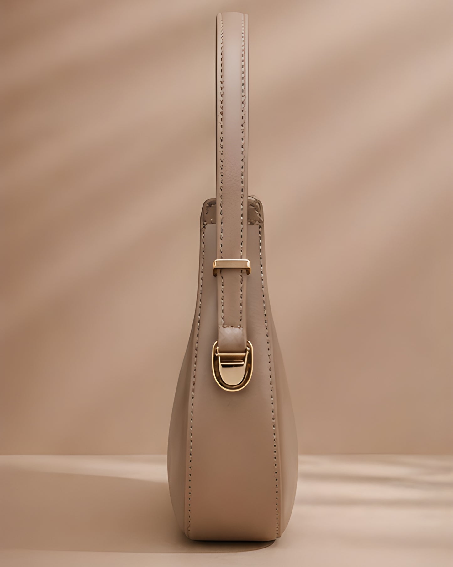 Swag Wali Saheli Minimal Curved Shoulder Bag (Beige Nude)