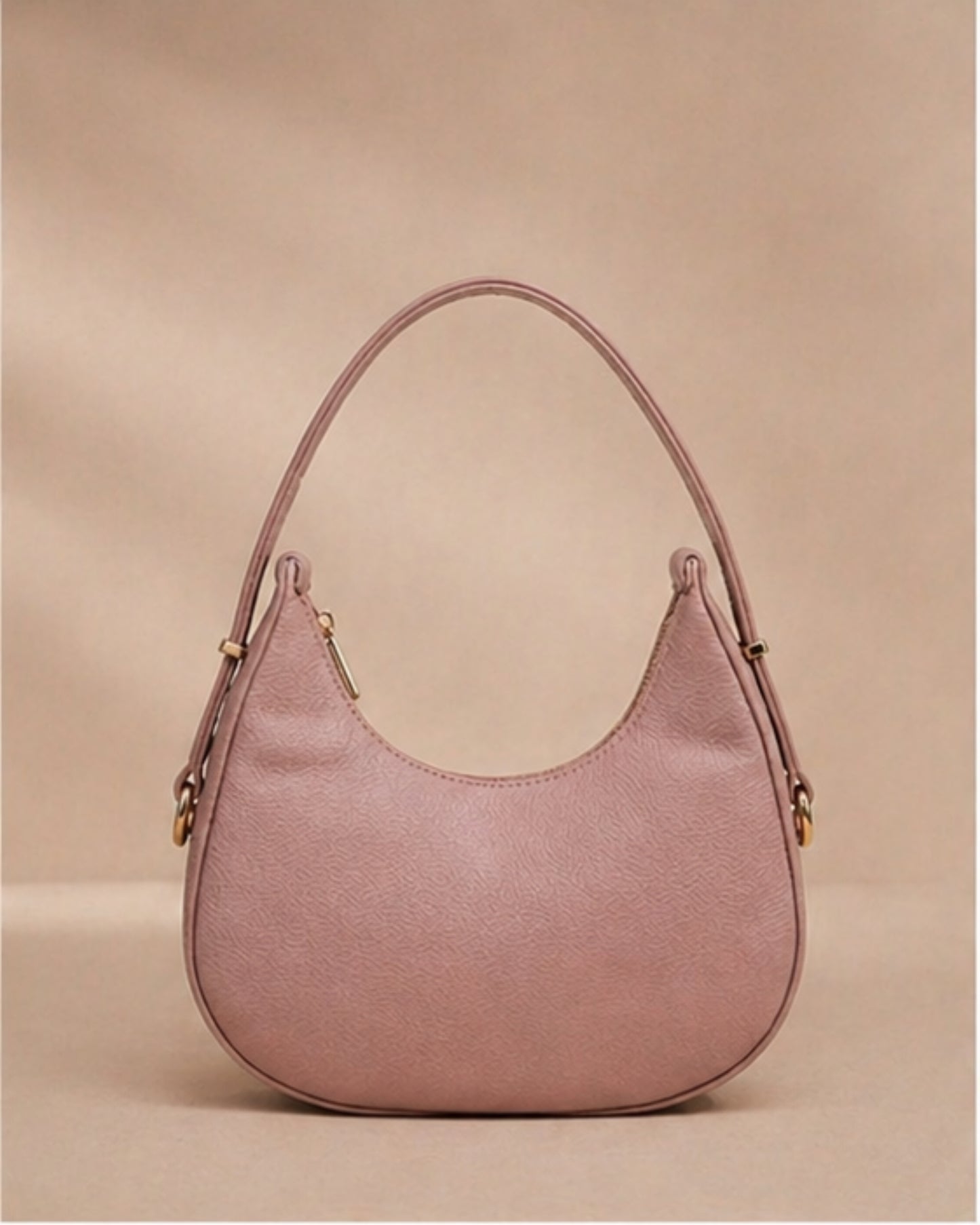 Swag Wali Saheli Textured Curved Shoulder Bag (Blush Pink)