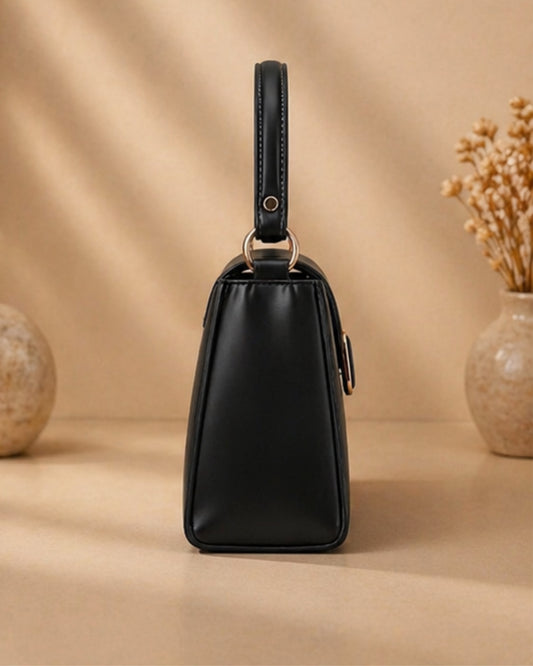 Swag Wali Saheli Elegant Buckle Shoulder Handbag (Classic Black)