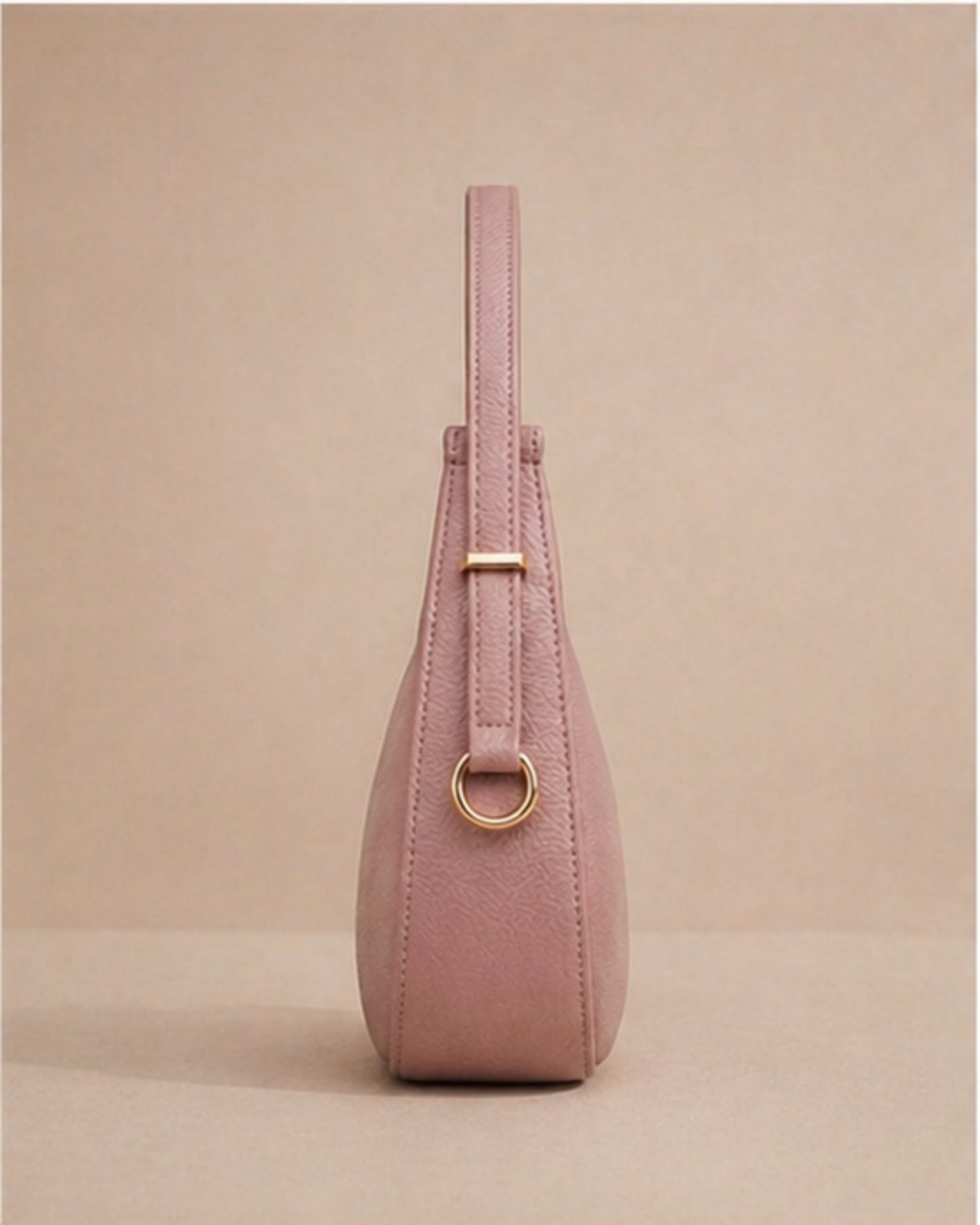 Swag Wali Saheli Textured Curved Shoulder Bag (Blush Pink)