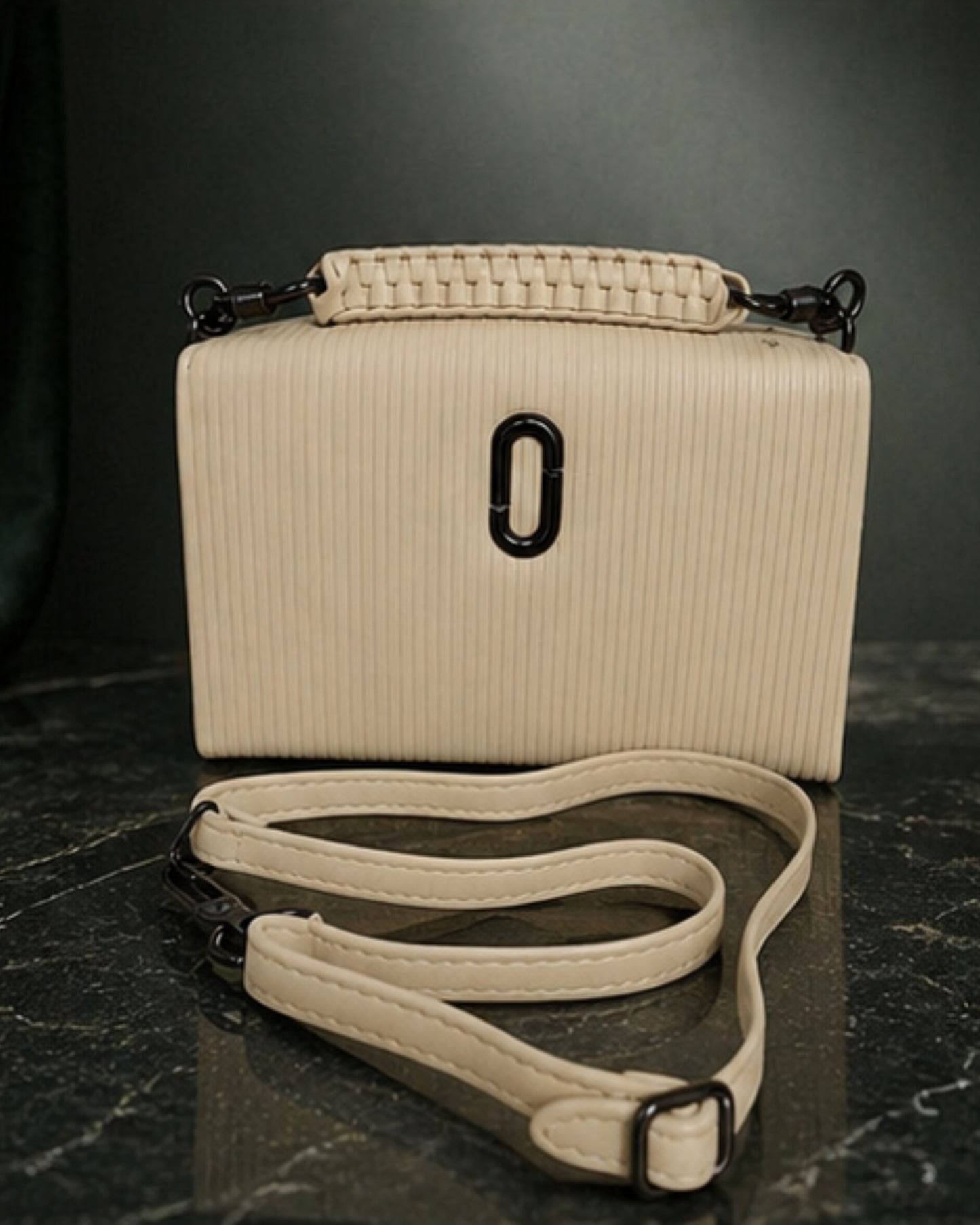 Swag Wali Saheli Structured Box Sling Handbag (Ivory Beige)