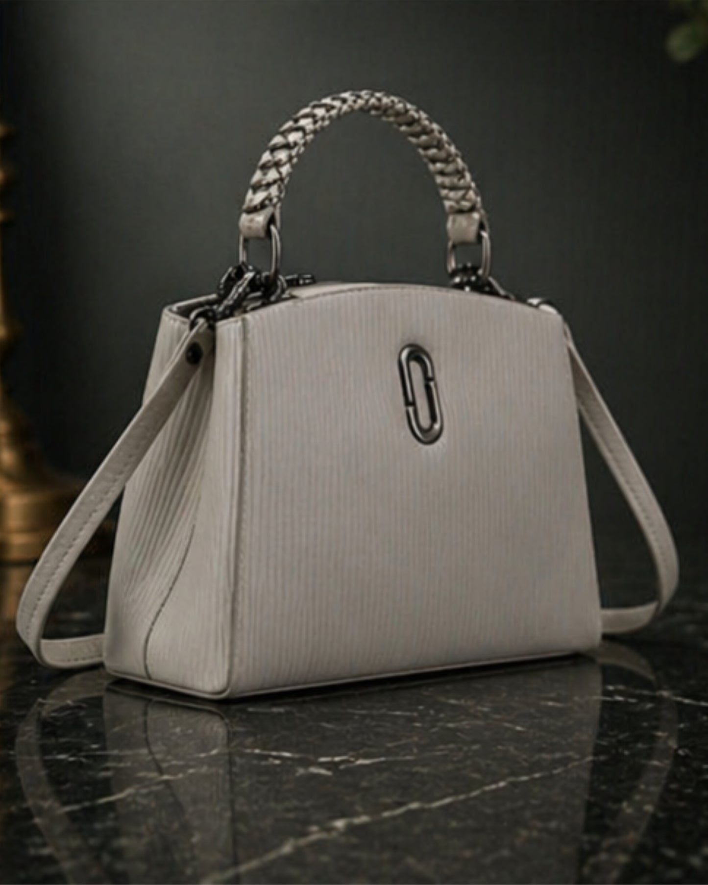 Swag Wali Saheli Structured Box Sling Handbag (Ivory Beige)