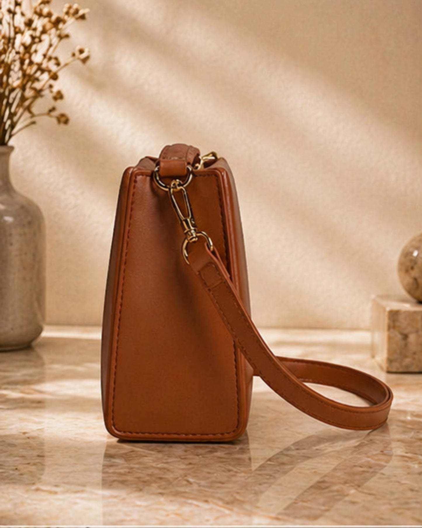Swag Wali Saheli Signature Luxe Box Handbag (Tan Brown)