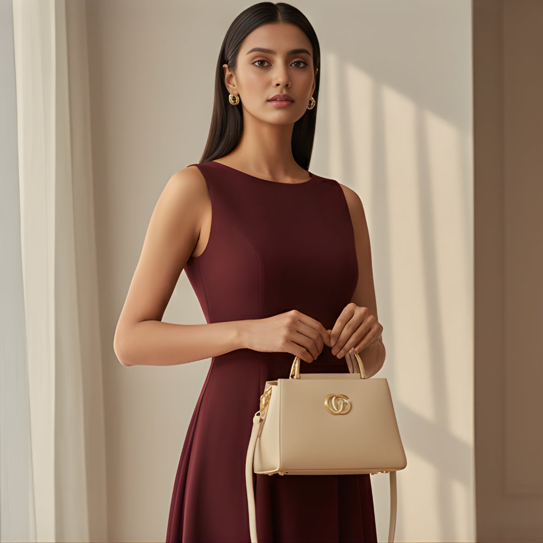 Borcelle Caramel Elite GG Structured Tote